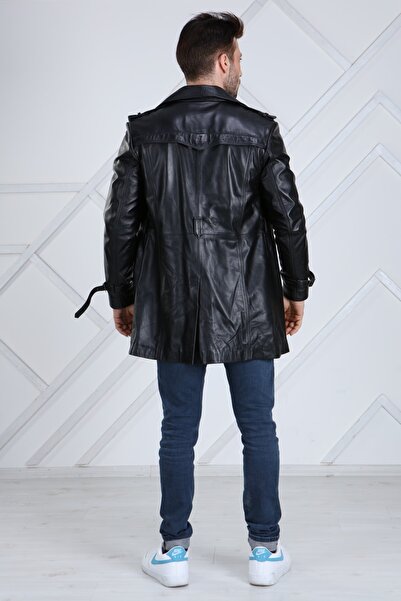 CE-YIL Hakiki Deri Trençkot