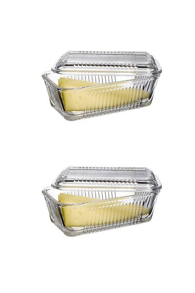 Paşabahçe Storage Container Without Compartments, 2 Pieces for Jam, Honey, Breakfast