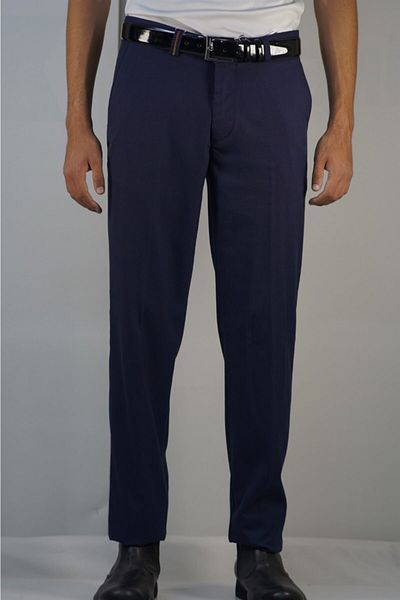 Bomonti Ανδρικό παντελόνι Navy Blue Classic με λεπτό σχέδιο βαμβακερό πολυβισκόνη