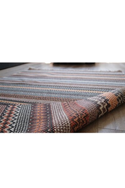 RUGSMODERN Alr Terra 3208 Double Sided Fringed Brown Rug