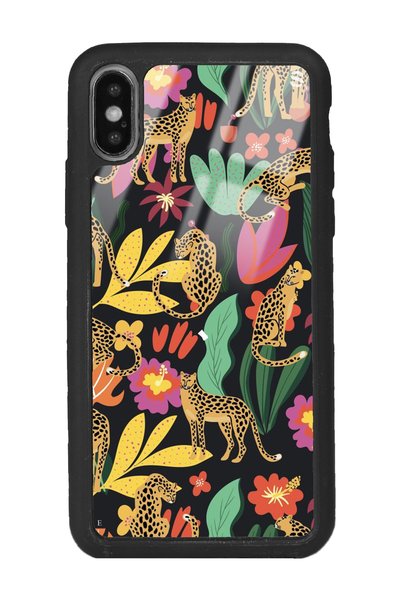 Spoyi iPhone XS Max Glossy Phone Case with Floral Cats Design