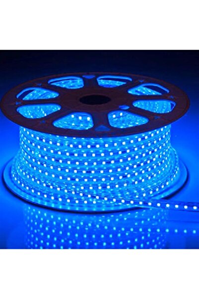 Sunlight Kare Işıklı Hortum Şerit Led Işık 3 Çip 5050 100 Metre Mavi