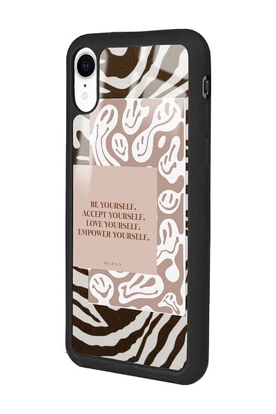 Spoyi حافظة هاتف آيفون Xr Emoji Zebra Design لامعة