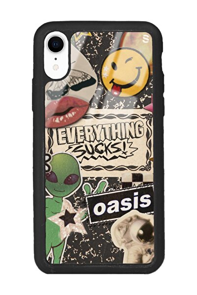 Spoyi Iphone Xr Retro Sticker Tasarımlı Glossy Telefon Kılıfı