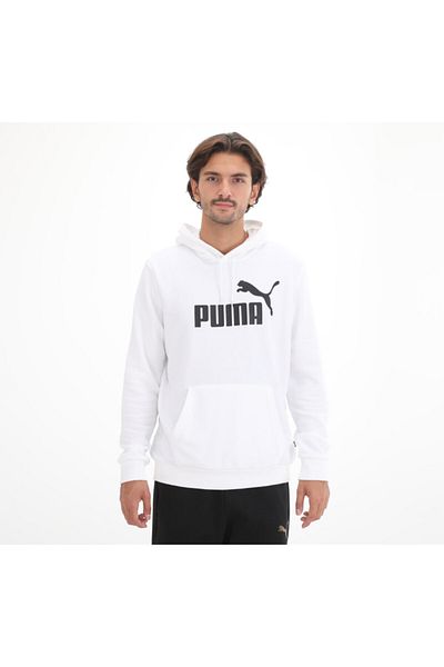 Puma Ess 586688 -02 Ανδρικό φούτερ με κουκούλα Big Logo - Sweat White