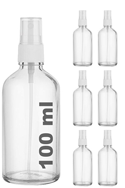 Afracam Şeffaf 100 Ml Kapaklı Beyaz Sprey Fısfıs Kolonya Dezenfektan Cam Şişe...