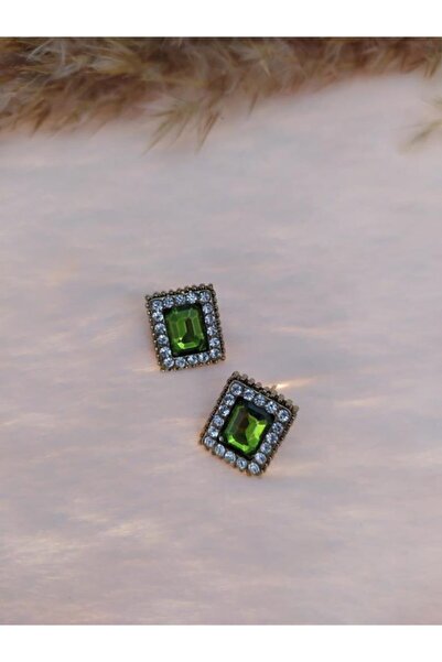 Hd Marketim Hdmarketim أقراط متدلية من حجر اللؤلؤة باللون الأخضر