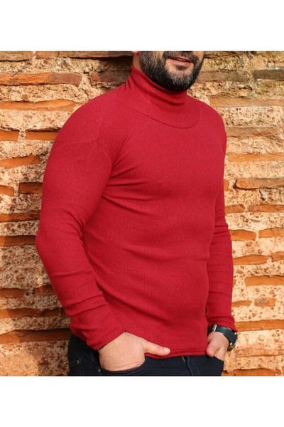 EMKA GİYİM Men's Slim Fit Turtleneck Knitwear Sweater