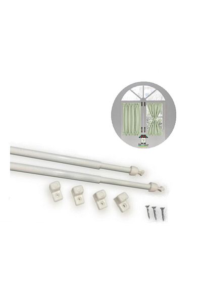 ABOOWE Briz Rod 40 - 60 cm 2 Pieces Door Window Aluminum Briz Curtain Rod