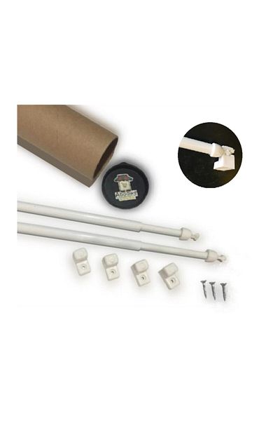 ABOOWE Briz Bară Ușă Fereastră Aluminiu Briz Cortina Bară 40 - 60 Cm Dublă