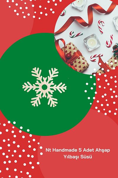 NT Handmade Maple Tree 5 Pieces Snowflake Shaped Christmas Ornament - Paintable Christmas Tree Ornament Wall Decoration