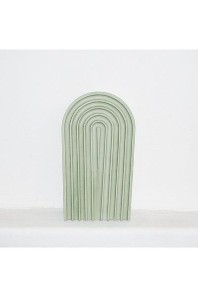 Orange Atelier Decorative Geometric Striped Concrete Plate Concrete Jewelry Plate Candle Plate Organizer