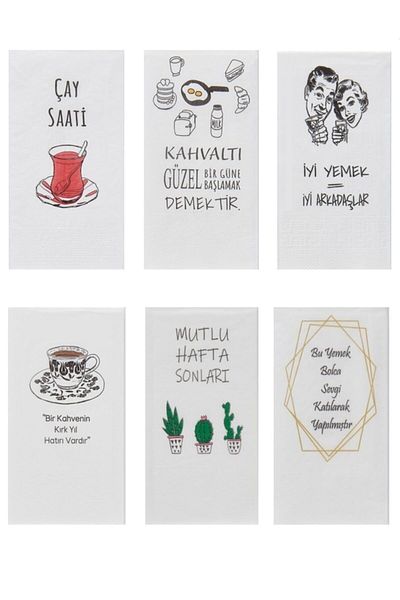 NapkinStore Printed Napkin 6 Models (144 Pieces)