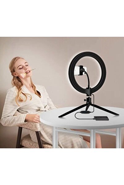 Voground Led Halka Işık Kuaför Ring Light Tripod Ayak 8 Inç Ring Light38