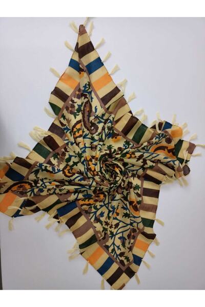 çiğdem eşarp Eșarfă din bumbac imprimat Lari Galben