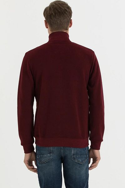 Lee Cooper Men's Newjump FerStand Collar Sweatshirt Claret Red 191 LCM241058