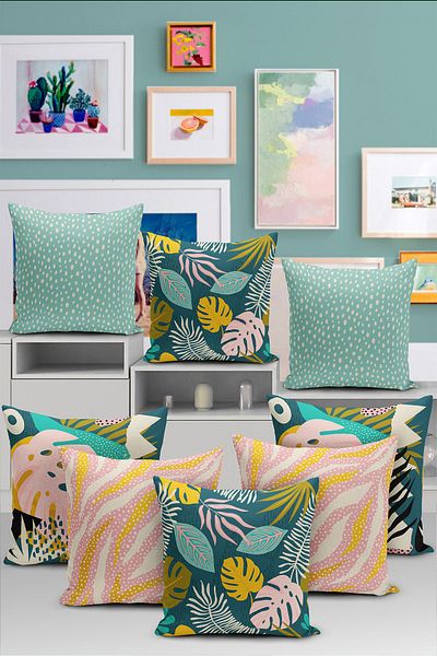 Realhomes 8-Piece Special Design Digital Printed Pillow Cushion Cover