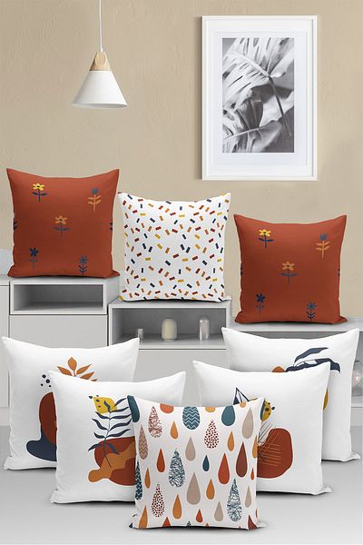Realhomes 8-Piece Special Design Digital Printed Pillow Cushion Cover