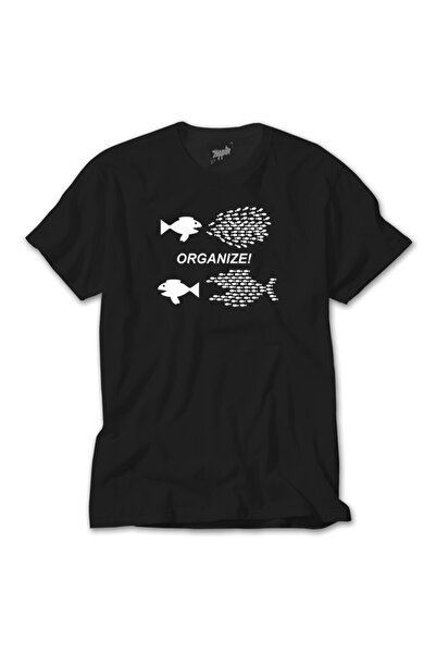 Z zepplin Tricou negru Fish Organize