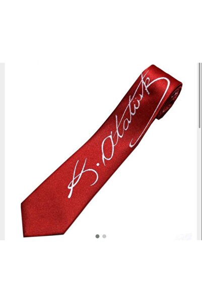 Herşey Nota Mustafa Kemal Atatürk Autographed Red Tie