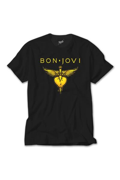 Z zepplin Tricou negru Bon Jovi Gold Hearth
