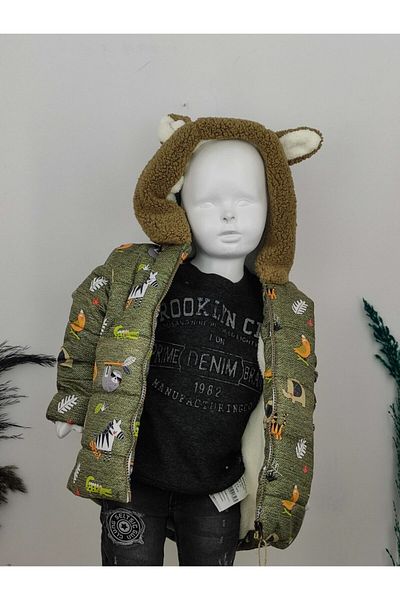 Midimod Gold Boy's 9months-24 Months Winter Coat with Fleece Inside and Ears