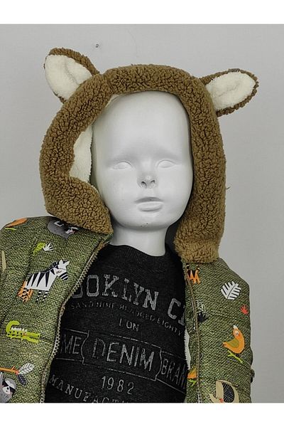 Midimod Gold Boy's 9months-24 Months Winter Coat with Fleece Inside and Ears