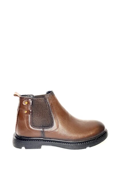 JuBu Men's Chelsea Boots Genuine Leather Brown