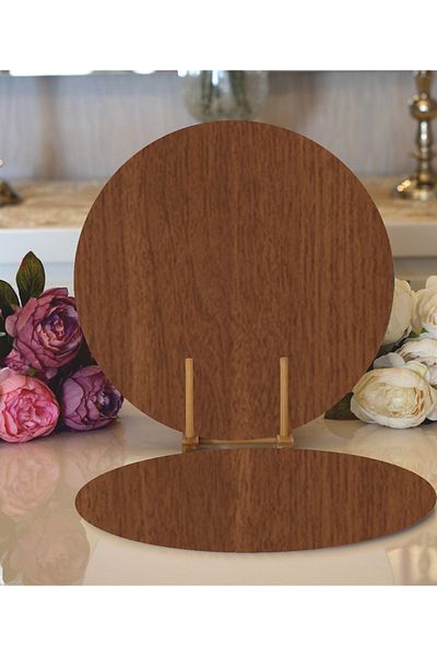 EYL Home Wooden Charger Sheet 6 Pieces 3 Mm Walnut MDF 25 Cm Diameter Round Under-Serve Charger