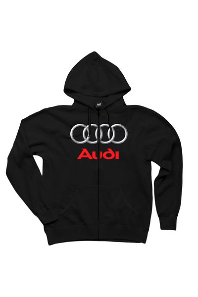 Z zepplin Černá mikina s kapucí na zip s logem Audi