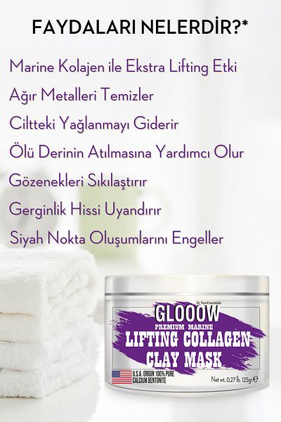 New Essentials Collagen Clay Mask - Face Mask with Firming, Purifying & Peeling Effect - 125 gr