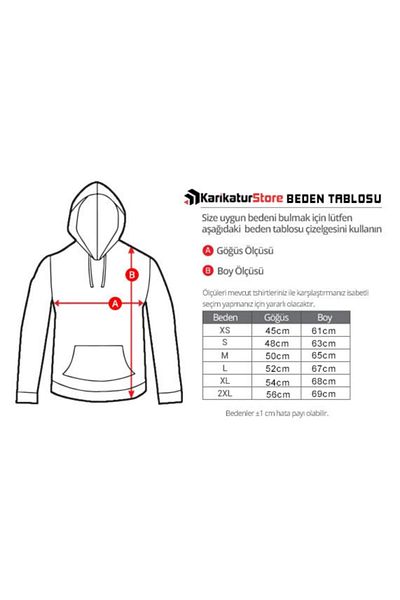 karikatürstore Attack On Titan - Kanagawa Wave Anime Printed Hooded Sweatshirt