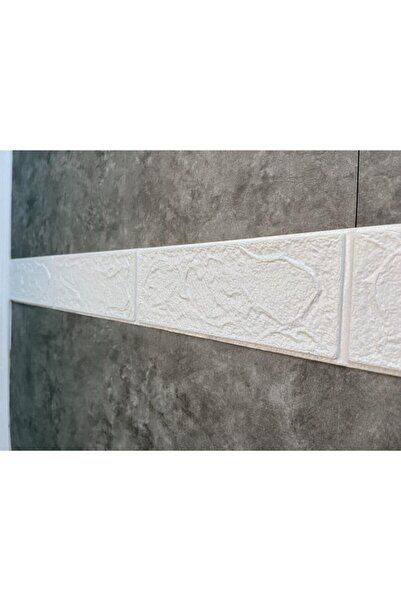 Renkli Duvarlar Kendinden Yapışkanlı 10 Adet 7-70 Cm Beyaz Tuğla Desen Bordür