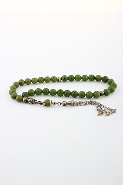 OSMANLI DEĞERLİ TAŞ Sertifikalı Kanada Yeşim Doğal Taş Tesbih 8mm