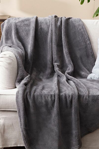 Mulberry Wellsoft Blanket, Anthracite Television Blanket, Plush, Fleece Blanket, Double 220*230