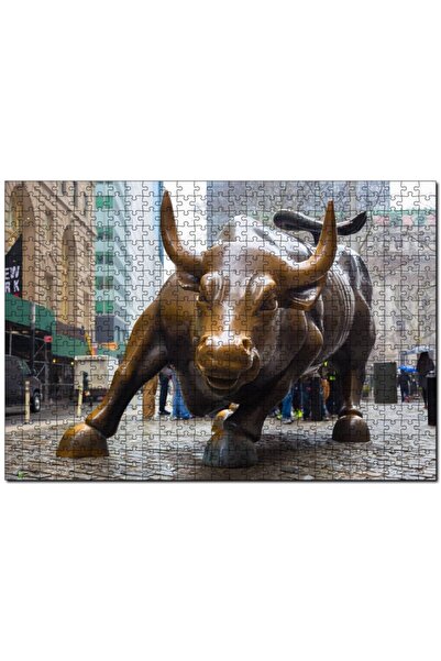 Genel Markalar Manhattan Wall Street Önü Boğa Heykeli 255 Parça Puzzle Yapboz...