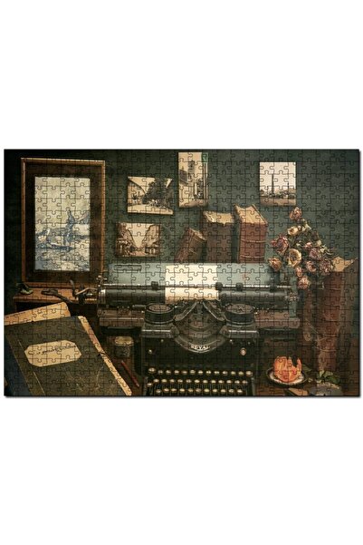 Cakapuzzle Masada Kitaplar Daktilo Tablolar Görseli 255 Parça Puzzle Yapboz M...