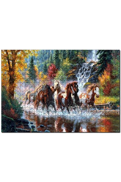 Genel Markalar Nehirde Koşan Yaban Atları 500 Parça Puzzle Yapboz Mdf (ahşap)