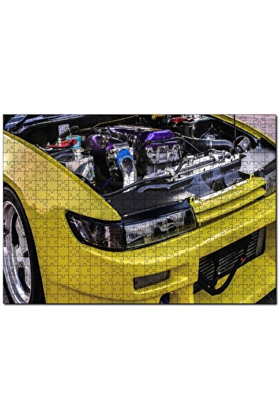Cakapuzzle Sarı Spor Araba Far Ve Motor Detayı 1000 Parça Puzzle Yapboz Mdf(ahşap)