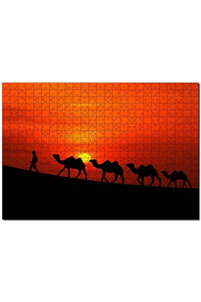 Cakapuzzle لغز الرجل الذي يجذب الجمل في غروب الشمس مكون من 255 قطعة MDF (خشب)