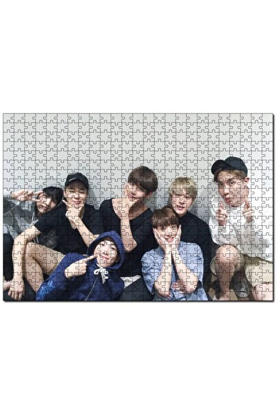 Cakapuzzle Bts كوريا البوب الوجوه المبتسمة 500 قطعة لغز الصور المقطوعة Mdf (خشب)