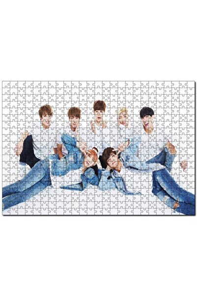 Cakapuzzle Bts الكورية البوب الدنيم الأنيق 255 قطعة لغز الصور المقطوعة Mdf (خشب)