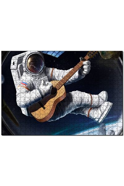 Cakapuzzle Classic Guitar Playing Astronaut 120 Piece Puzzle Jigsaw Puzzle Mdf (wood)