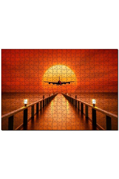 Cakapuzzle لغز المحيط والغروب والطائرة 1000 قطعة Mdf (خشب)