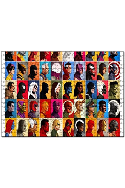 Genel Markalar Tüm Süper Kahramanlar Vesikalık 255 Parça Puzzle Yapboz Mdf Ahşap