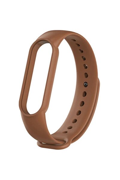 gaman Mi Band 5 - 6 Uyumlu Silikon Akıllı Bileklik Kordonu - Kahverengi