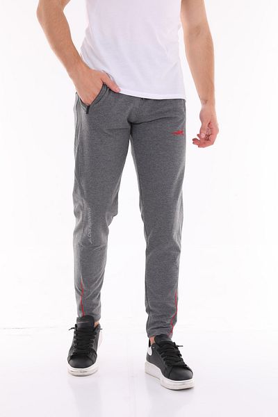 ZEYMERADE Men's Anthracite Leg Detailed Skinny Sweatpants