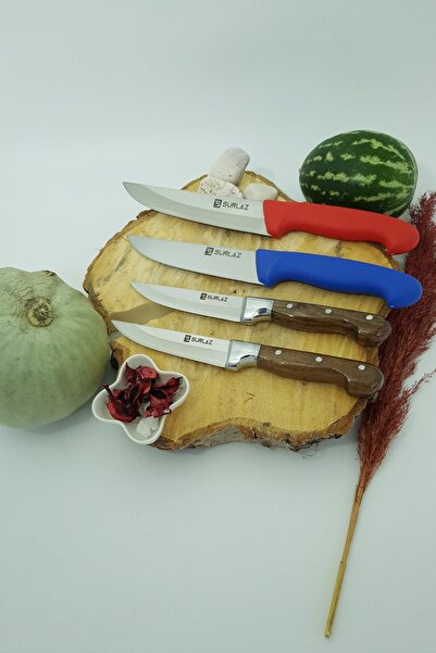 SürLaz Sürmene 4'lü Mutfak Bıçak Seti Et  Ekmek Sebze