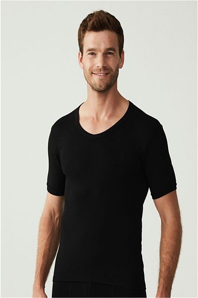 U.S. Polo Assn. U.S. Polo Assn. 17035 Мъжко термо бельо с къс ръкав-черно