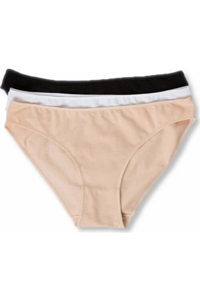 Q-EN Slip pentru femei din bambus, care nu marchează, din 6 piese, alb, negru (igp)905